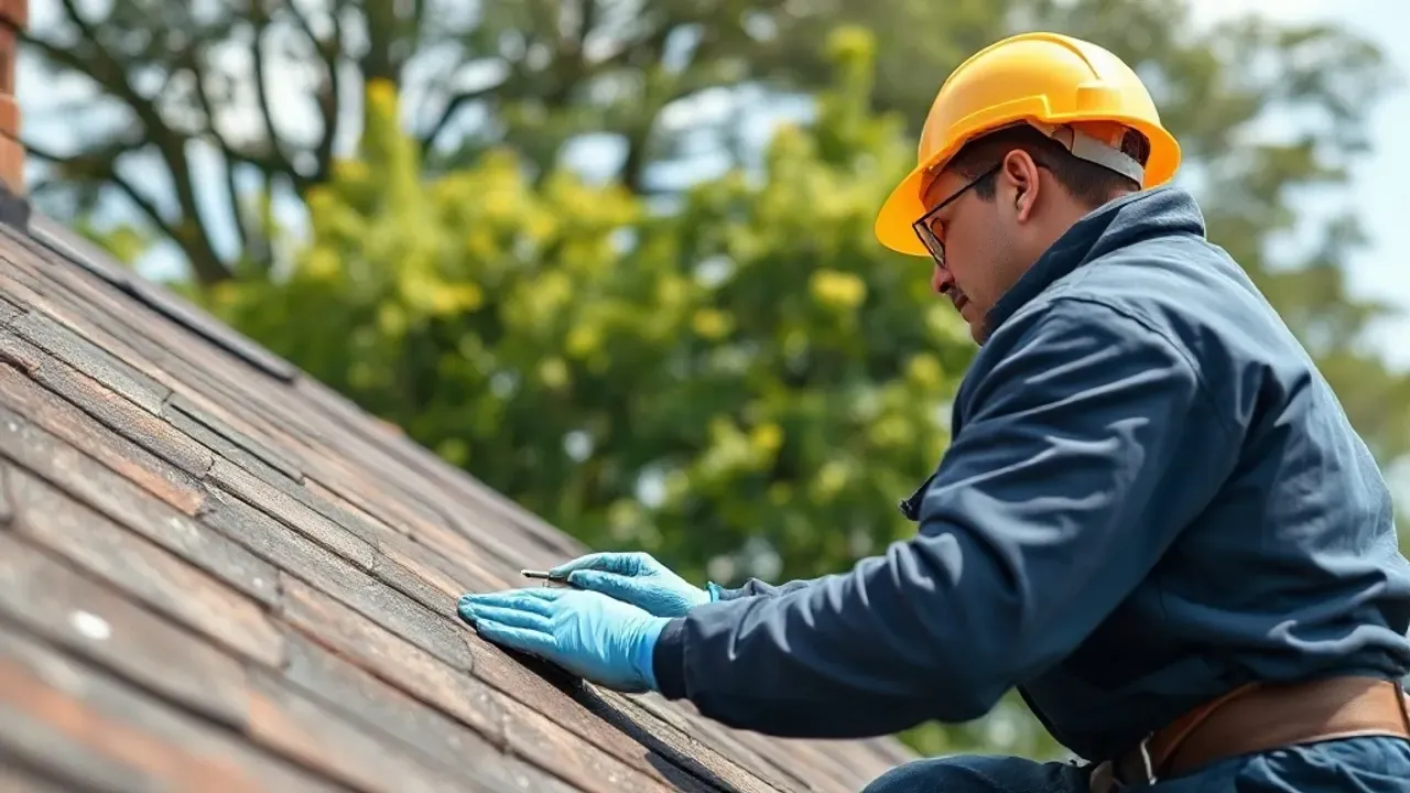 A professional carrying out Roof maintenance in Harpenden near Luton